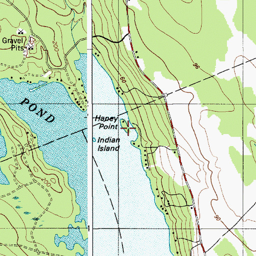 Topographic Map of Haney Point, ME