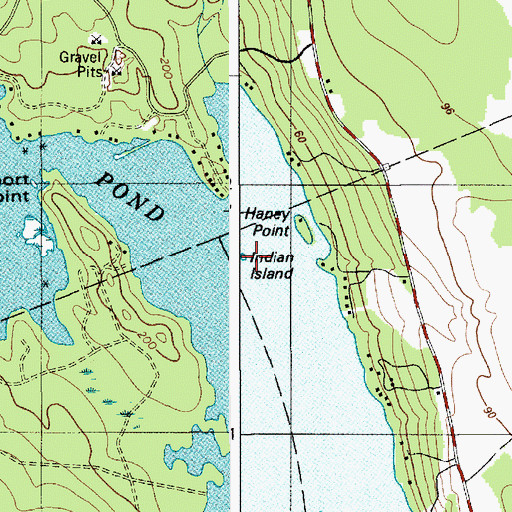 Topographic Map of Indian Island, ME
