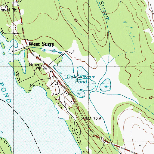 Topographic Map of Gold Stream Pond, ME