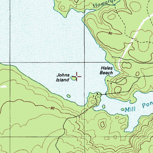 Topographic Map of Johns Island, ME
