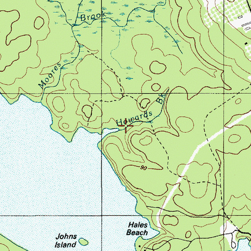 Topographic Map of Howards Brook, ME