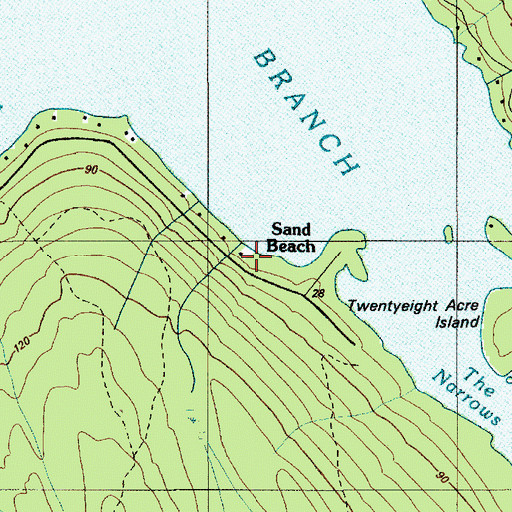 Topographic Map of Sand Beach, ME