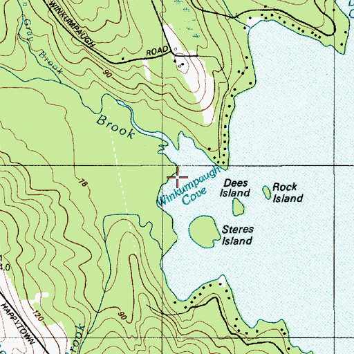 Topographic Map of Winkumpaugh Cove, ME