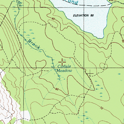 Topographic Map of Carlisle Meadow, ME