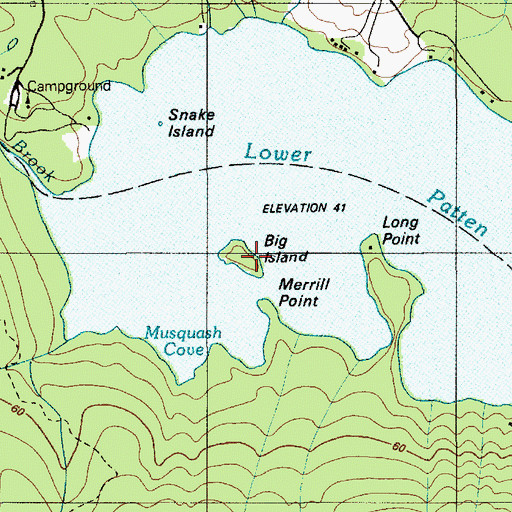 Topographic Map of Big Island, ME