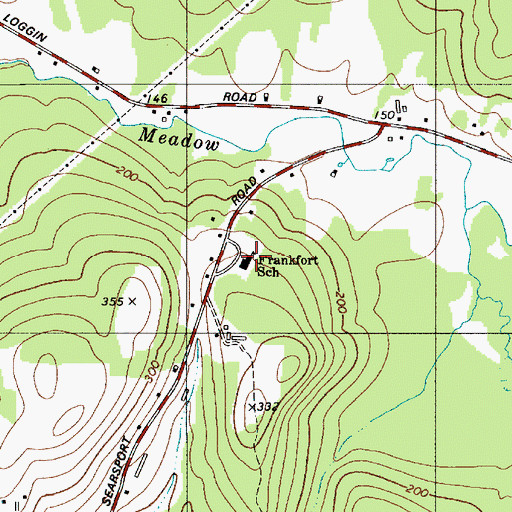 Topographic Map of Frankfort Elementary School, ME
