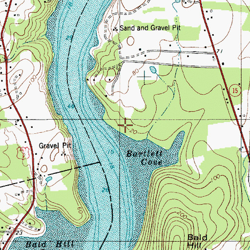 Topographic Map of Snub Point, ME