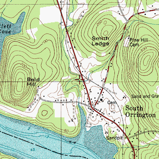 Topographic Map of Mill Creek, ME