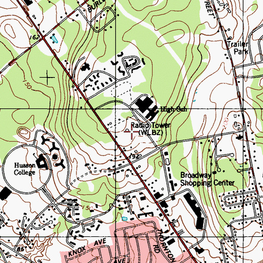 Topographic Map of WLBZ Radio Tower (Havre De Grace), ME