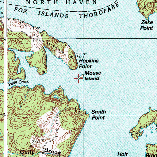 Topographic Map of Mouse Island, ME