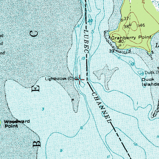 Topographic Map of Lubec Channel Light, ME