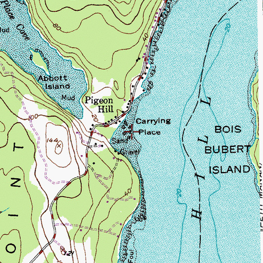 Topographic Map of Carrying Place, ME