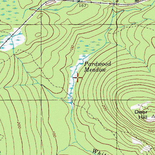 Topographic Map of Pardwood Meadow, ME