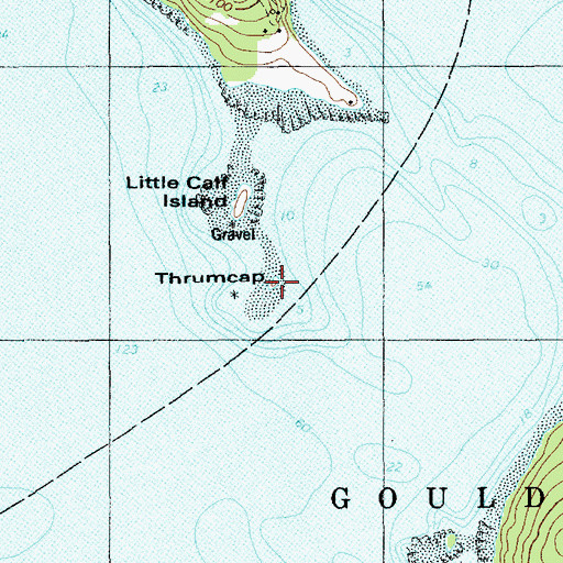 Topographic Map of Thrumcap, ME
