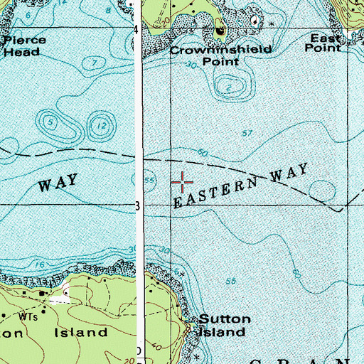 Topographic Map of Eastern Way, ME