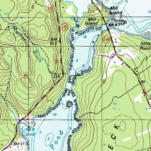 Topographic Map of Mother Bush Brook, ME