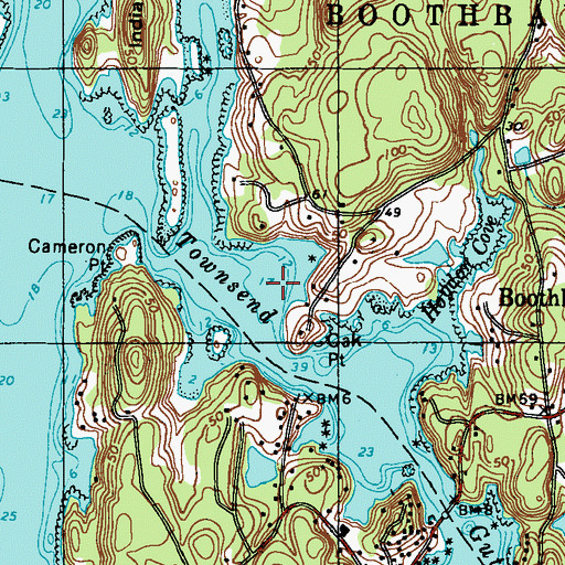 Topographic Map of Moffat Cove, ME