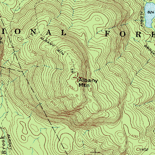 Topographic Map of Albany Mountain, ME