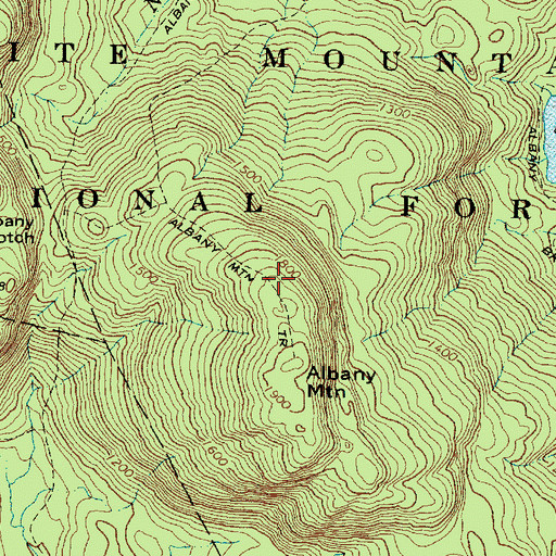 Topographic Map of Albany Mountain Trail, ME