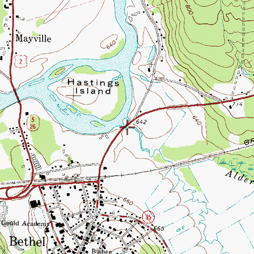Topographic Map of Alder River, ME