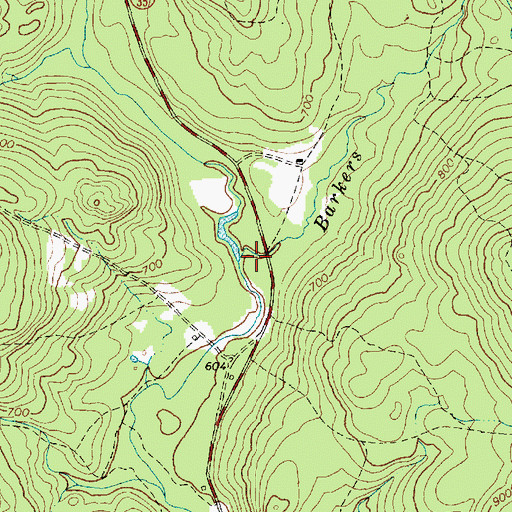 Topographic Map of Barkers Brook, ME