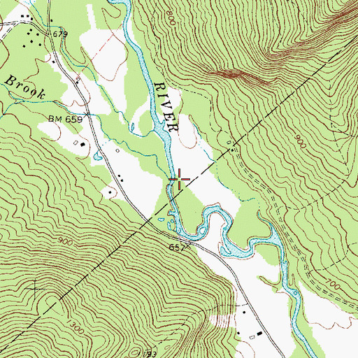 Topographic Map of Barkers Brook, ME
