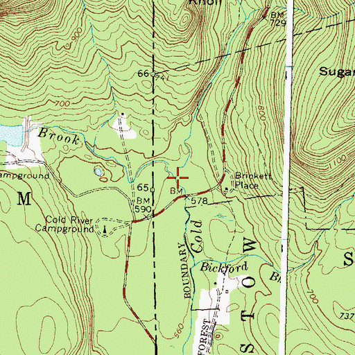 Topographic Map of Basin Brook, ME