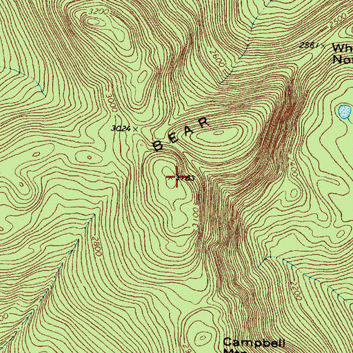 Topographic Map of Bear Mountain, ME