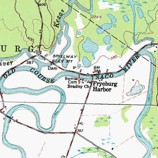 Topographic Map of Bemis Cemetery, ME