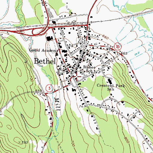 Topographic Map of Bethel, ME