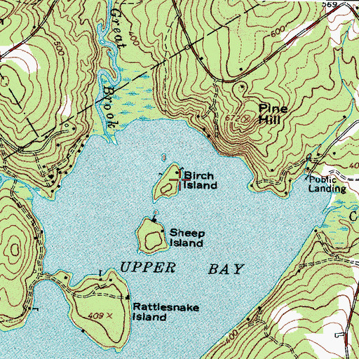 Topographic Map of Birch Island, ME
