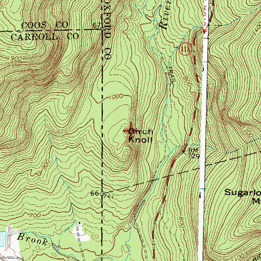Topographic Map of Birch Knoll, ME