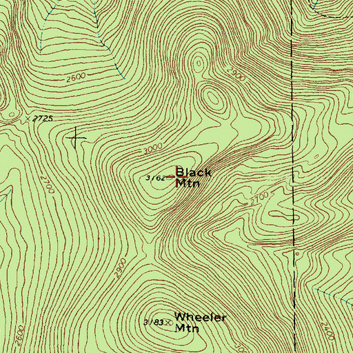 Topographic Map of Black Mountain, ME