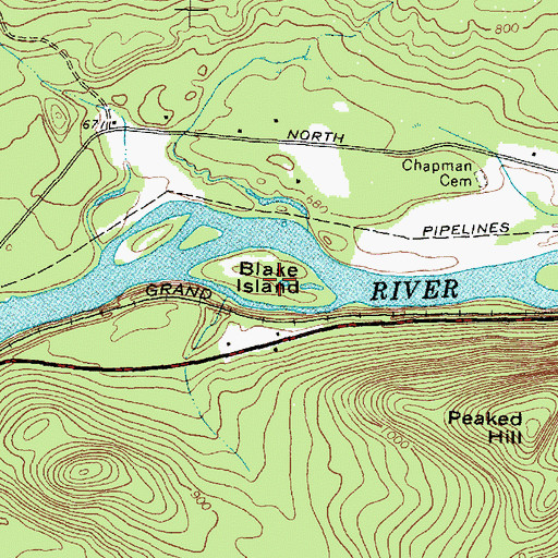 Topographic Map of Blake Island, ME