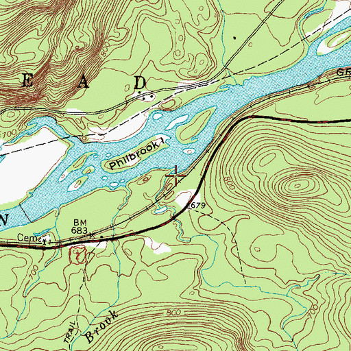 Topographic Map of Bog Brook, ME