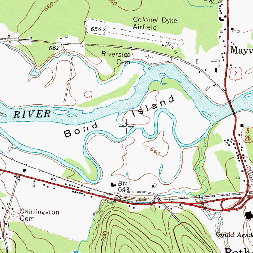 Topographic Map of Bond Island, ME