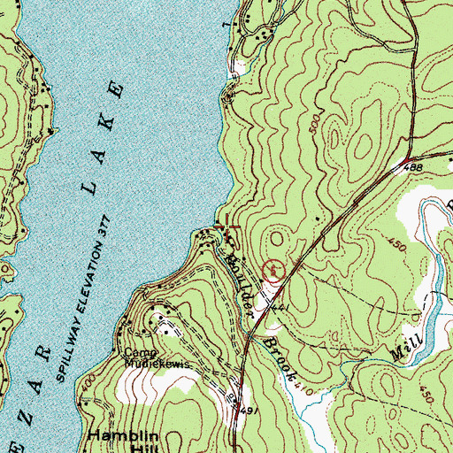Topographic Map of Boulder Brook, ME