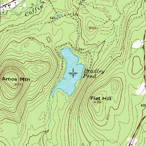 Topographic Map of Bradley Pond, ME