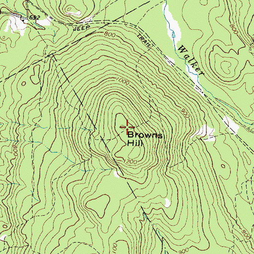 Topographic Map of Browns Hill, ME