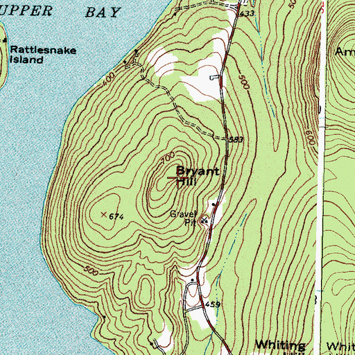 Topographic Map of Bryant Hill, ME