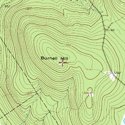 Topographic Map of Burnell Hill, ME