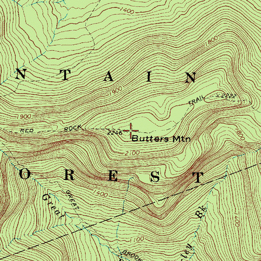 Topographic Map of Butters Mountain, ME