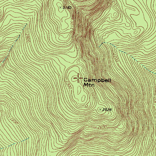Topographic Map of Campbell Mountain, ME