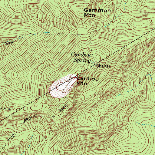Topographic Map of Caribou Mountain, ME