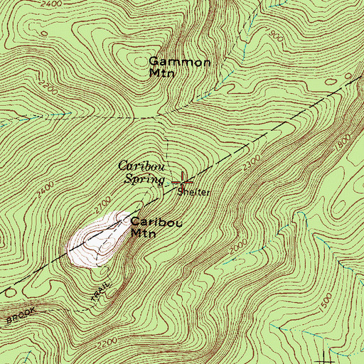 Topographic Map of Caribou Spring, ME