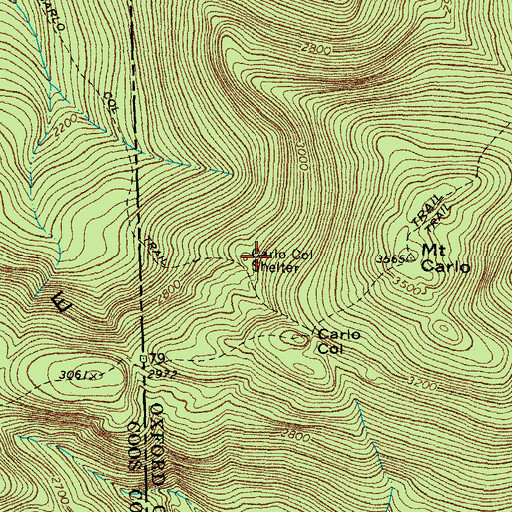 Topographic Map of Carlo Col Shelter, ME