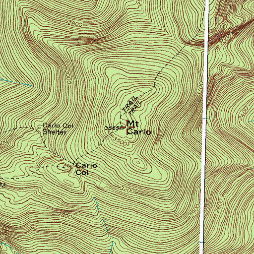 Topographic Map of Mount Carlo, ME