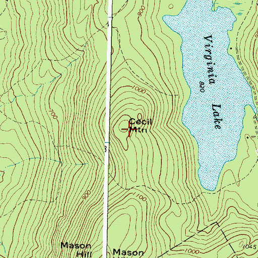 Topographic Map of Cecil Mountain, ME