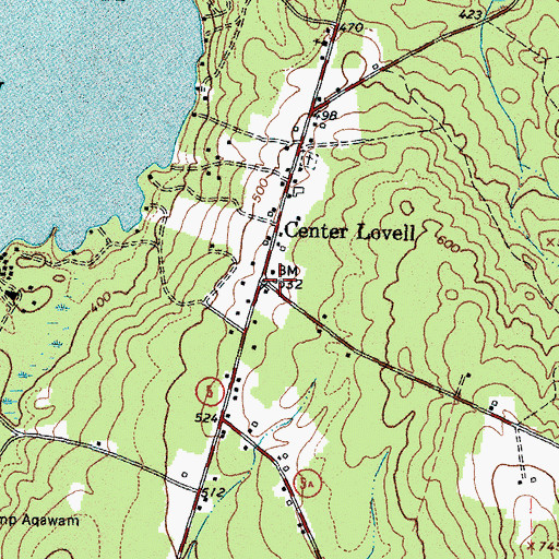 Topographic Map of Center Lovell, ME