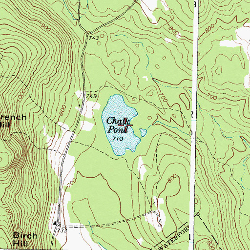 Topographic Map of Chalk Pond, ME
